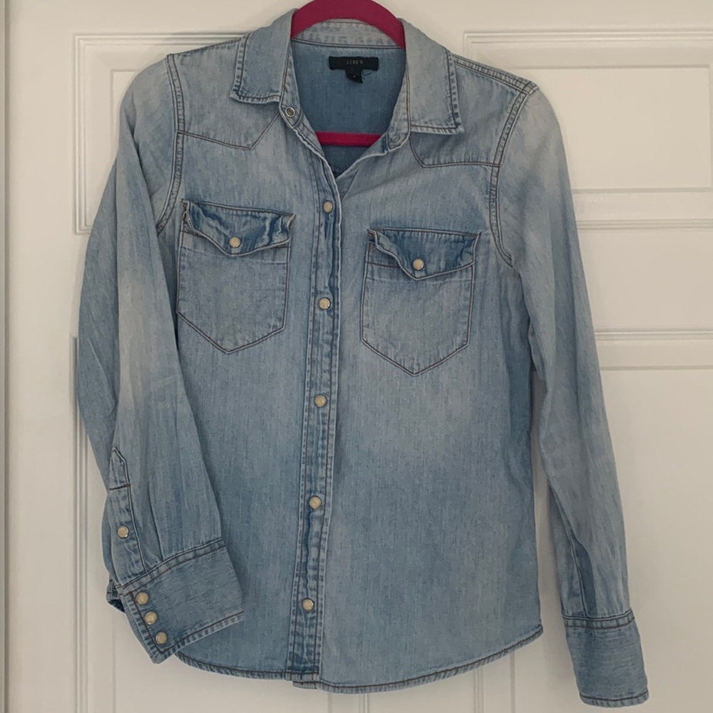 JCrew western inspired denim button down size 4